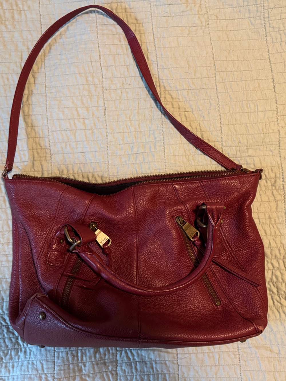 Elegant Burgundy Leather Shoulder Bag for Women